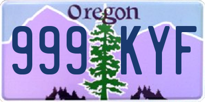 OR license plate 999KYF