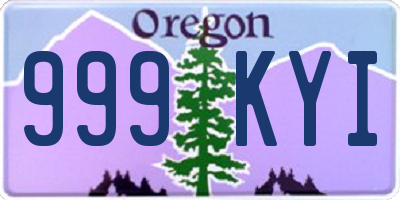 OR license plate 999KYI