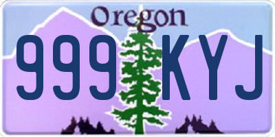 OR license plate 999KYJ