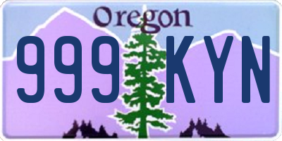OR license plate 999KYN