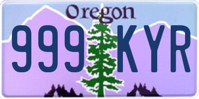 OR license plate 999KYR