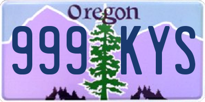 OR license plate 999KYS