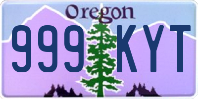 OR license plate 999KYT
