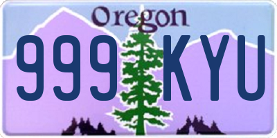OR license plate 999KYU