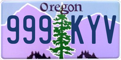 OR license plate 999KYV