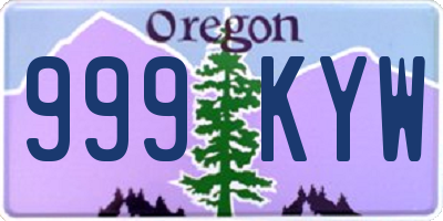 OR license plate 999KYW