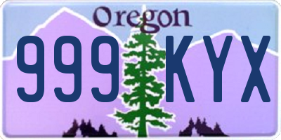 OR license plate 999KYX