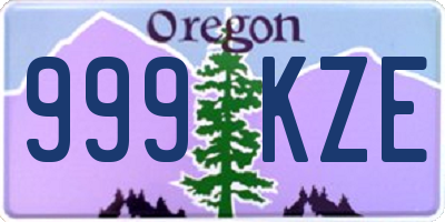 OR license plate 999KZE