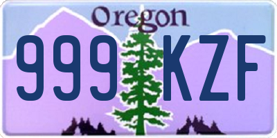 OR license plate 999KZF