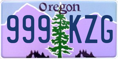 OR license plate 999KZG