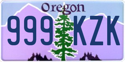 OR license plate 999KZK