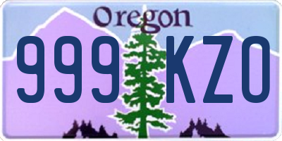 OR license plate 999KZO