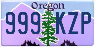 OR license plate 999KZP