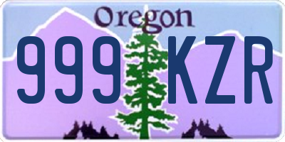 OR license plate 999KZR