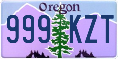 OR license plate 999KZT