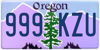 OR license plate 999KZU