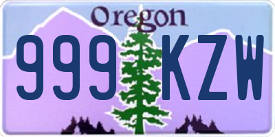 OR license plate 999KZW