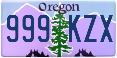 OR license plate 999KZX