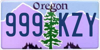OR license plate 999KZY