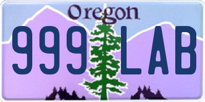 OR license plate 999LAB