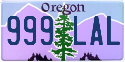 OR license plate 999LAL