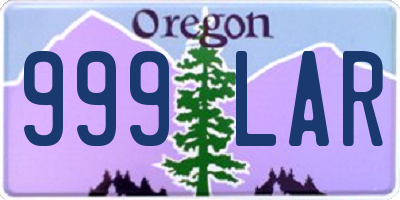 OR license plate 999LAR