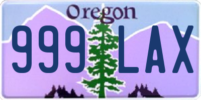 OR license plate 999LAX