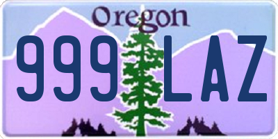 OR license plate 999LAZ