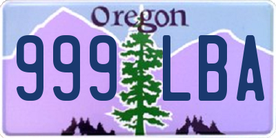 OR license plate 999LBA