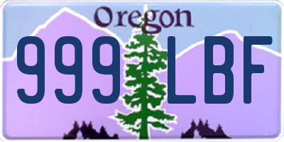 OR license plate 999LBF