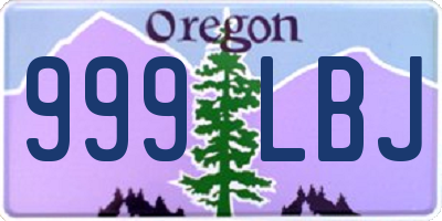 OR license plate 999LBJ