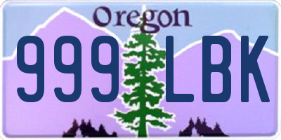 OR license plate 999LBK