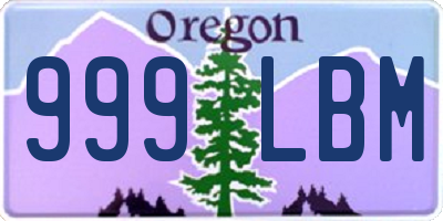 OR license plate 999LBM