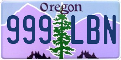 OR license plate 999LBN