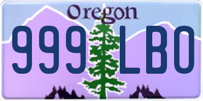 OR license plate 999LBO