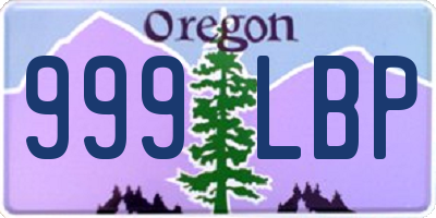 OR license plate 999LBP
