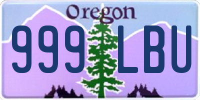 OR license plate 999LBU
