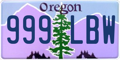 OR license plate 999LBW