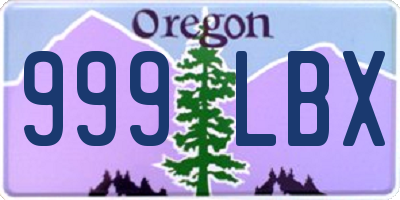 OR license plate 999LBX