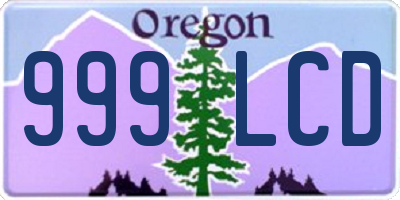 OR license plate 999LCD