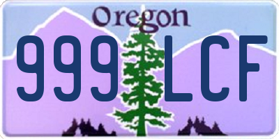 OR license plate 999LCF