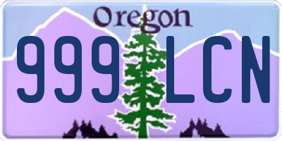 OR license plate 999LCN