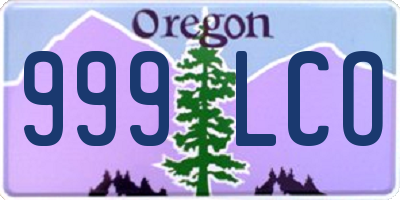 OR license plate 999LCO