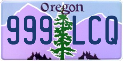 OR license plate 999LCQ