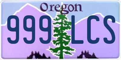OR license plate 999LCS
