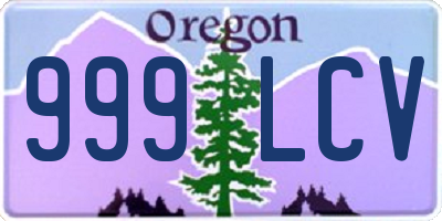 OR license plate 999LCV