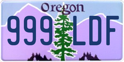 OR license plate 999LDF