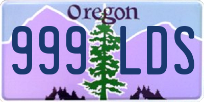 OR license plate 999LDS