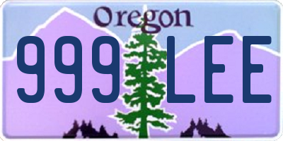 OR license plate 999LEE