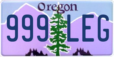 OR license plate 999LEG